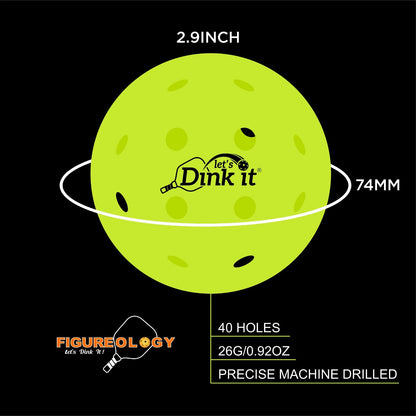 Figureology Let's Dink It Outdoor Pickleballs – Unbreakable, Consistent & Tournament-Ready | PickleballPaddle.in